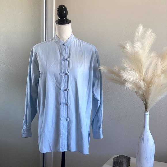 J. Jill Tops - SOLD‼️ J. Jill | Chinese Knot Chambray Button Down Top | Size: Small